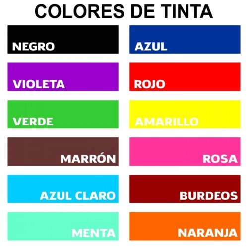 Color de Tinta Almohadilla Sellos