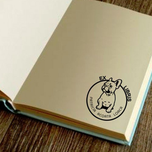 Sello libro bulldog ingles