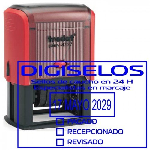 Predicar pedal nuez Sello de caucho fechador automático Trodat Printy 4727 | Sellos-Caucho.com